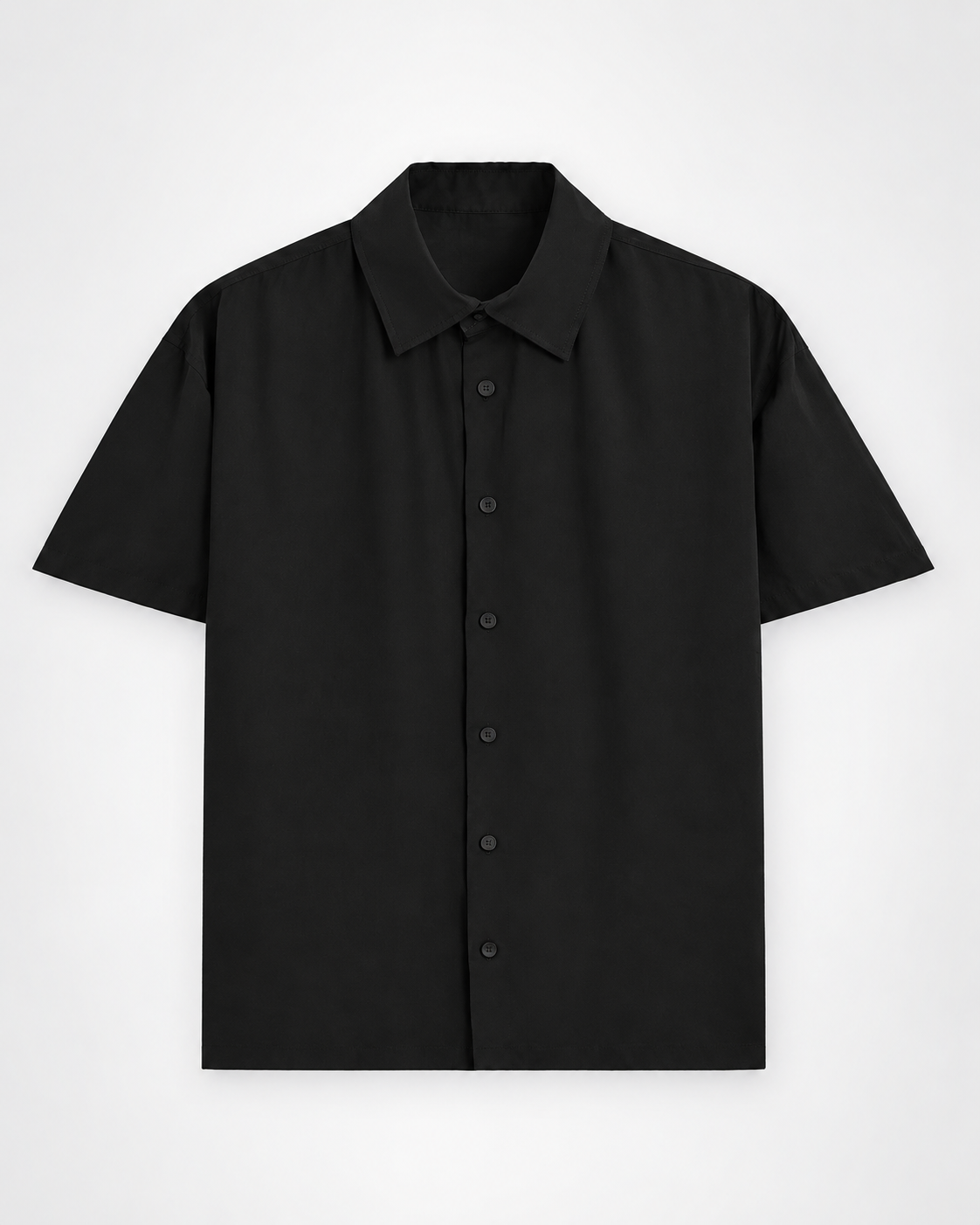 Black Plain Unisex Oversized Shirt