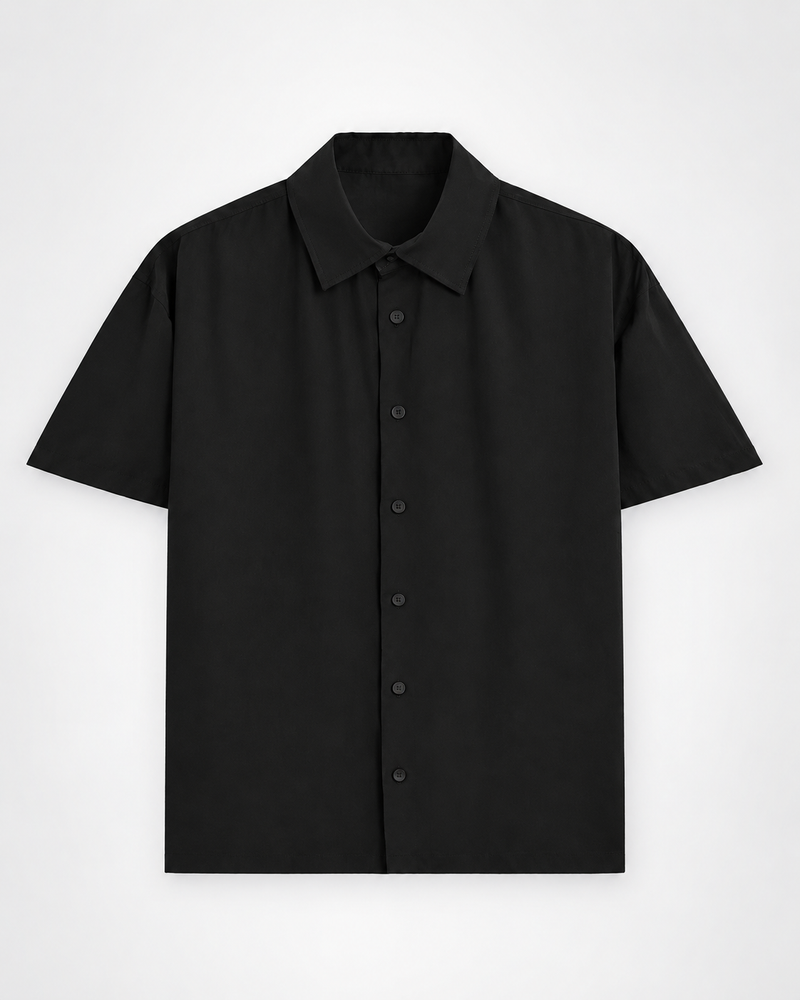 Black Plain Unisex Oversized Shirt