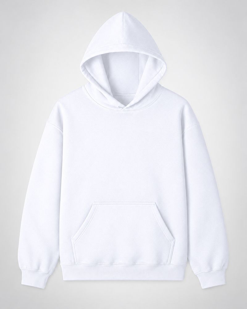 White Plain Unisex Pullover Hoodie