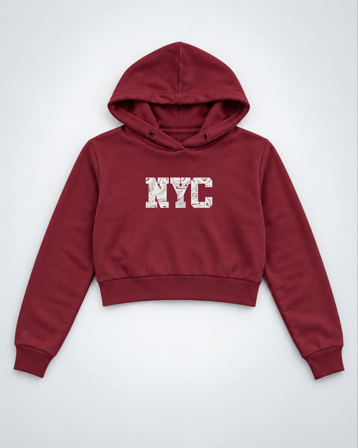 Maroon NYC Qween Cropped Hoodie