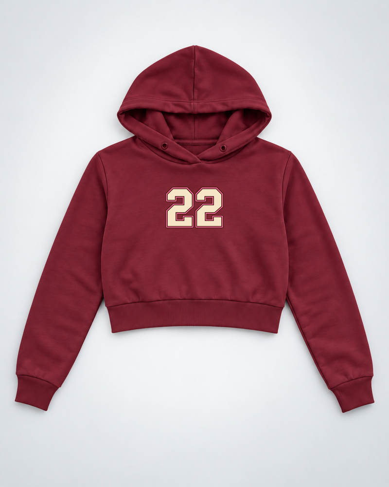 Maroon Pink Performance Cropped Hoodie