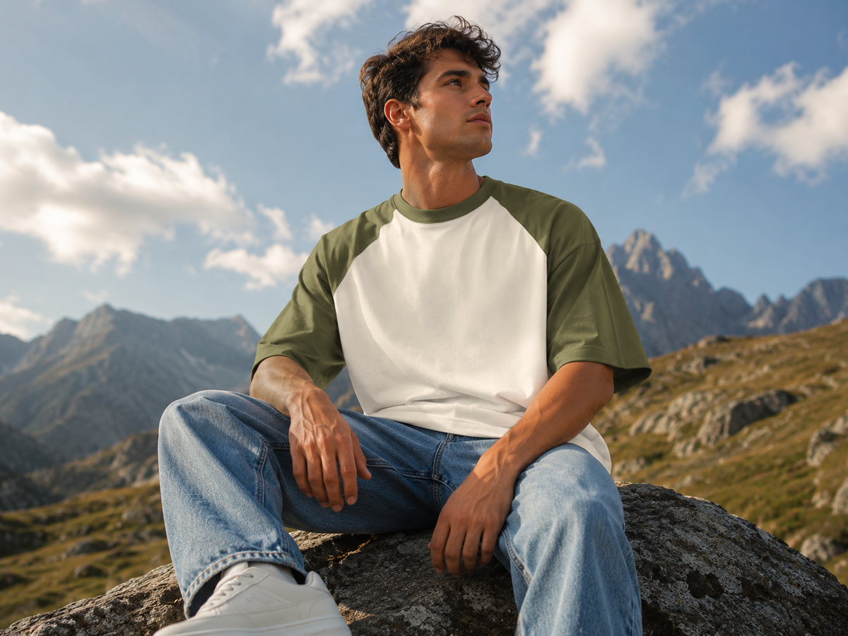 Plain-Unisex Oversized Raglan