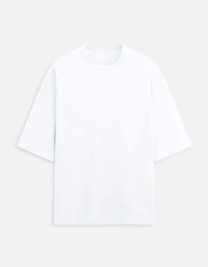 White Plain Unisex Terry Oversized Tee