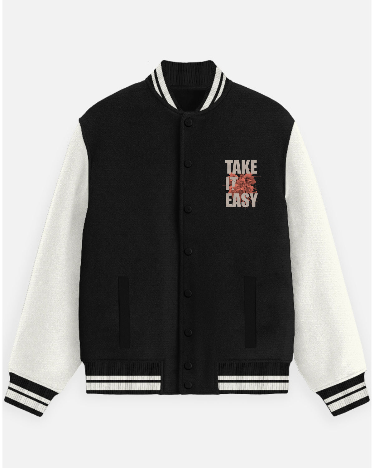 Black Take It Easy - Varsity Jacket