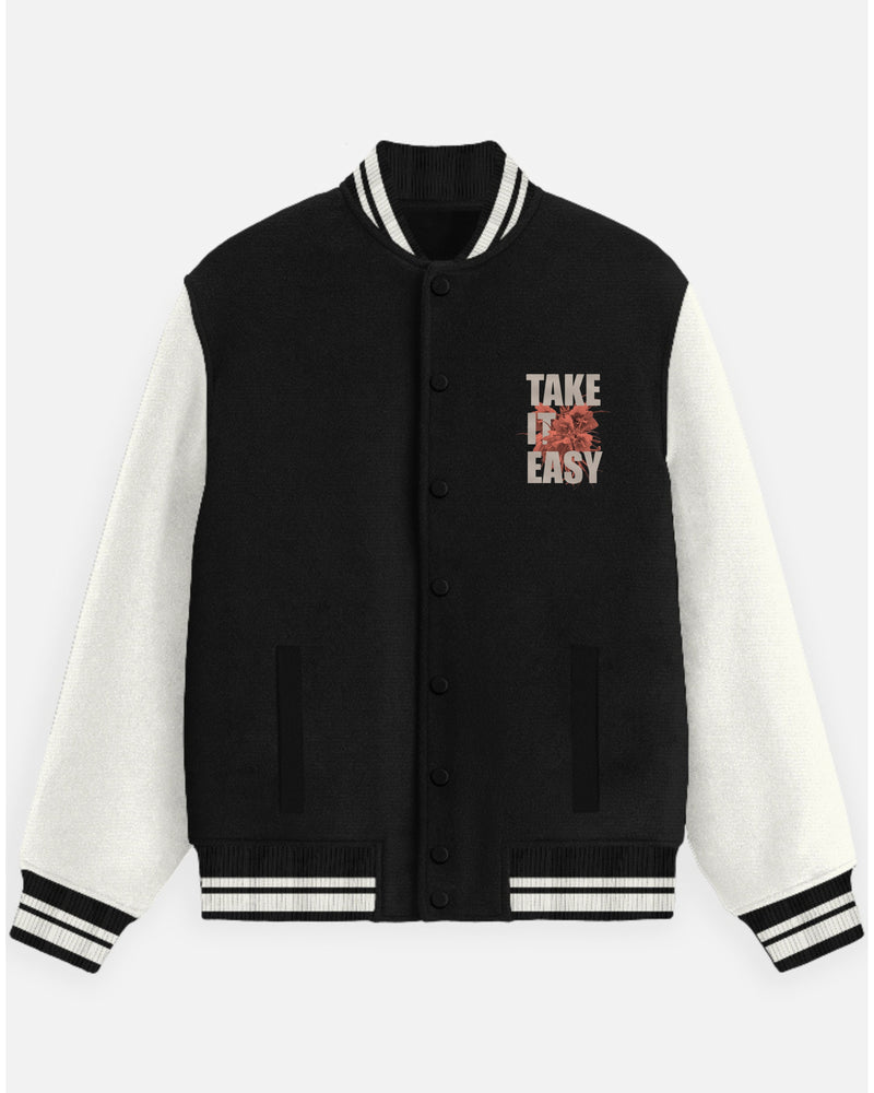 Black Take It Easy - Varsity Jacket