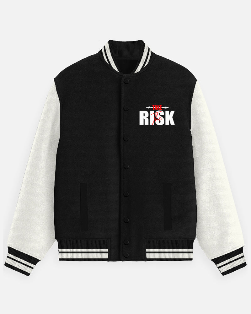 Black Take The Risk Varsity Jacket